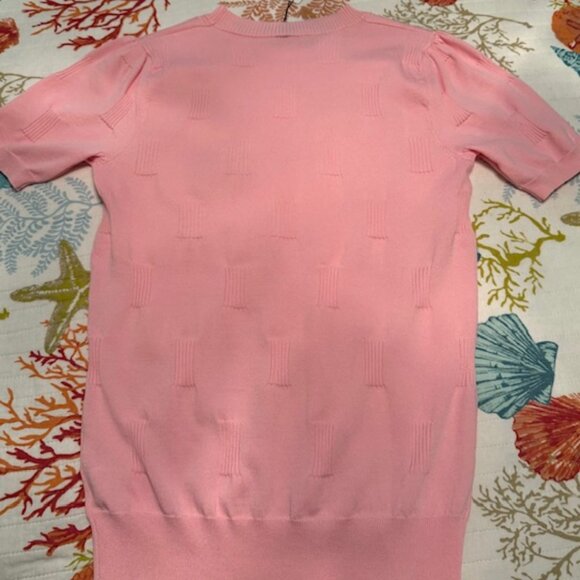 Arach & Cloz - Short Sleeve Knit Blouse - Pink - Size M - Picture 2 of 3